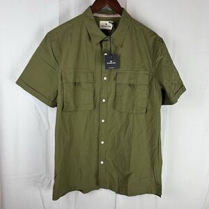 NWT‎ The Normal Brand Expedition Shirt Pine Needle Green Short Sleeve Size Large